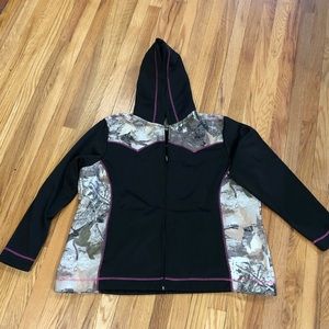 Roper Black Stretch Fleece and Camo Hooded Jacket